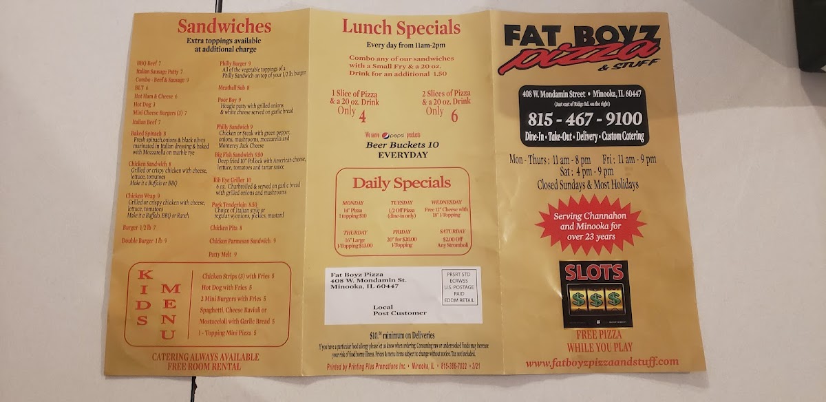 Menu Fat Boyz Pizza & Stuff-1